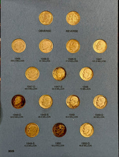 Lot Of 50 Silver Roosevelt Dimes Full Book (1946-1964) Rare Find
