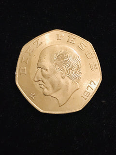 MEXICO  - 10 PESOS  1977 - AU-BU