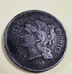 1866 3CN Three Cent Nickel G-VG As Pictured # 1866- 3C G-VG