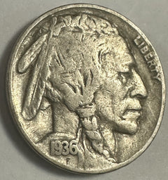 1936-PD&S 5C Buffalo Nickel F-XF Lot # BN 1936 PD&S “FREE SHIPPING “