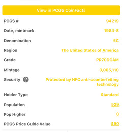 1984-S Jefferson Nickel  PCGS PR70 DCAM (Rare & None Better) #OA 194