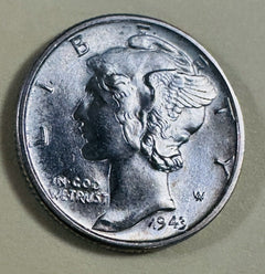 1943-P Mercury Dime Real Gem BU Uncirculated Full Bands As Pictured # 529-93