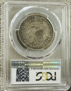 1827 Capped Bust Half Dollar 50c PCGS Genuine Cleaning XF Details Square Base 2
