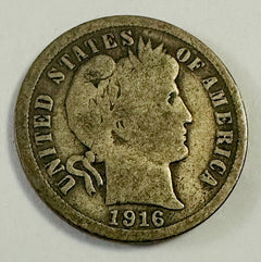 1916 Barber Dime Fine & a 5C Shield Nickel No Date  As Pictured # BD 1916& SN