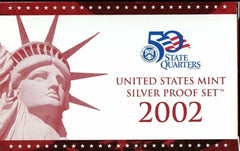 2002 Silver Proof Complete Set U.S. Mint Original Government Packaging OGP COA