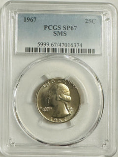 1967 25c Washington Quarter PCGS SP67 SMS "Low Price" # WQ 1967 SP67 SMS #02
