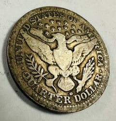 1908-D Barber Silver Quarter W/ Natural Reddish Toned As Pictured # BQ 1908D TD