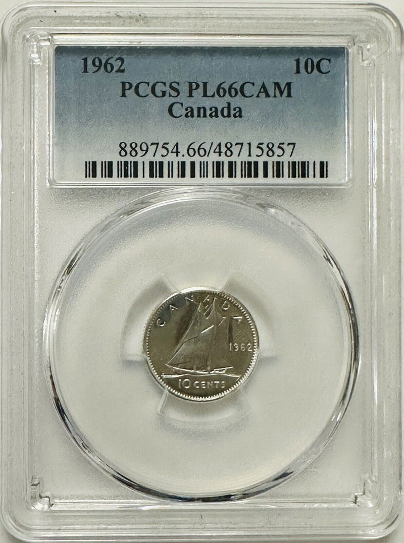 1962 Canada Silver Ten Cents PCGS PL-66 CAM # CSTC 1962 PL66CAM