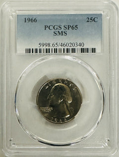 Lot Of 2 Coins From 1966 Special Mint Set PCGS SP65 (PCGS BOOK VAL $32) # OA 50