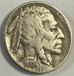 1935-PD&S 5C Buffalo Nickel F-XF Lot # BN 1935-PD&S “FREE SHIPPING “