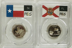 Lot Of 2 Silver (TX & FL) State Quarters PR69DCAM # (TX & FL-Silver)