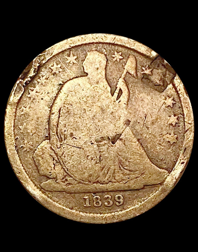 1839 SEATED LIBERTY SILVER DIME AS SHOWN # SLSD 1839 AS