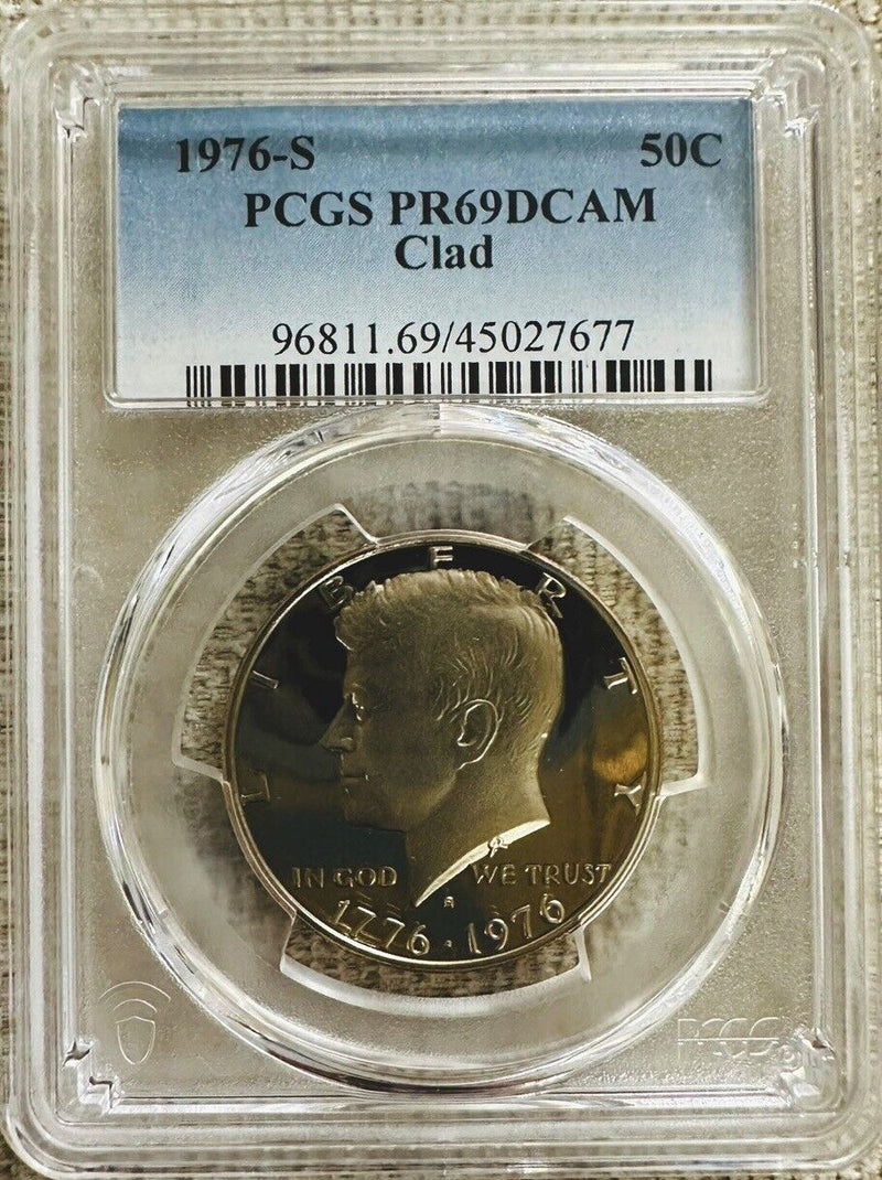 1976 S Proof Kennedy Half Dollar Clad 50C PCGS PR69 DCAM # 1976-S KHD #02