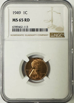 1949 1C RD Lincoln Wheat One Cent NGC MS65RD # OA 122 ( Guarantee Lowest Price)