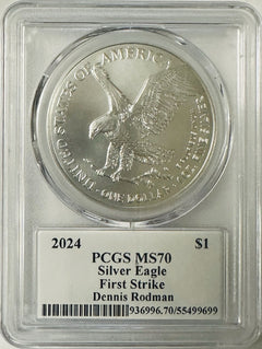 2024  $1 American Silver Eagle 1oz PCGS MS70 FS Legends of Life Dennis Rodman