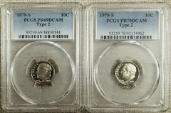 Lot Of 2 Type2 (1979-S) 10C Coins PCGS PR70 & PR69DCAM #605