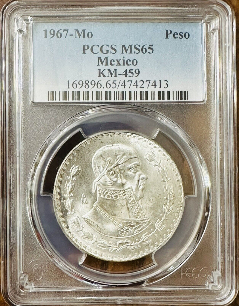 Mexico 1967-Mo Silver 1 Peso PCGS MS65 KM-459 #MP 1967-Mo MS65 #2