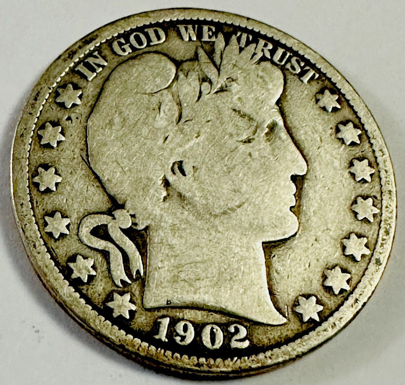 1902-P Barber Half Dollar- Better Date - Only 4.9M Minted Lot # BHD 1902-P