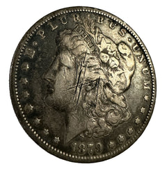 1879-P MORGAN SILVER DOLLAR IN CIRCULATED CONDITION W/ 2-BONUS SILVER NICKEL