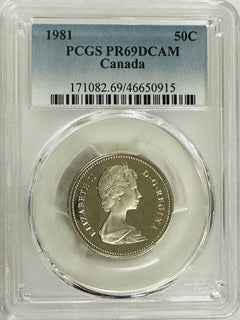 1981 Canada 50C PCGS PR69DCAM  RARE LOW POP "low Price" #02