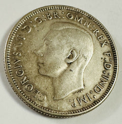 1944-S Australia Florin - Two Shillings - Silver  WWII Coinage # SAF 1944-S