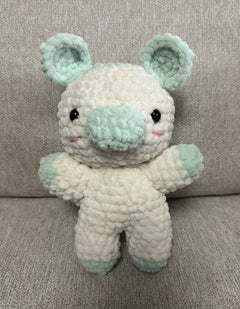 Handmade Crochet Moo Cow  Cute Stuffed Animal 9” W/ Free Frog ( Great Gift).