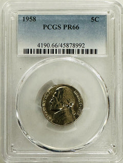 1958 Jefferson Proof Nickel PCGS PR66 (lowest Price) # OA 66