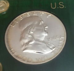 1960 proof 5-coin set in original capital holder(half Dollar Toned)
