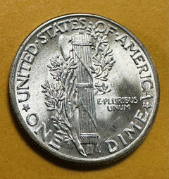 1944 10C Mercury Silver Dime Gem Uncirculated BU++  #572-62 "Free  Shipping "