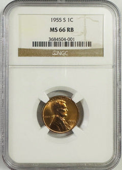 1955-S Lincoln Wheat Cent NGC MS66RB Red Brown #LP 1955-S MS66RB “low Price”