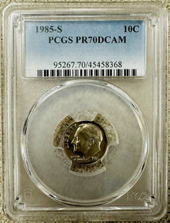 Lot Of 2 1985-S Perfect PCGS PR70DCAM (top Grade) COINS # 1985-S PR70 (2)