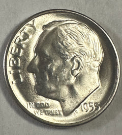 1955 S Roosevelt Dime Gem Bu Uncirculated 90% Silver #1955-S