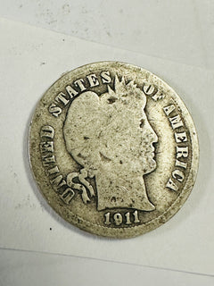 1911-D 10C Barber Silver Dime Good Details As Pictured #BD 1911-D GD “FREE S/H”