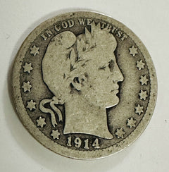 1908-D 25C Barber Quarter F-VF As Pictured # BSQ 1908-D F-VF