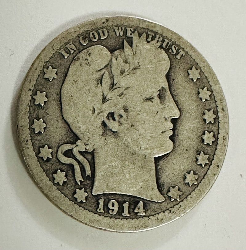 1908-D 25C Barber Quarter F-VF As Pictured # BSQ 1908-D F-VF