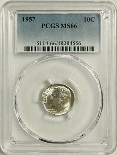 Lot Of 3 Silver Year Run (1955-57) Roosevelt Dimes (PCGS GUIDE PRICE $61) # RD 3