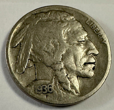 *1936 S BUFFALO NICKEL * NICE DETAIL *FULL DATE  & Clear Mint Mark # BN 1936-S#3