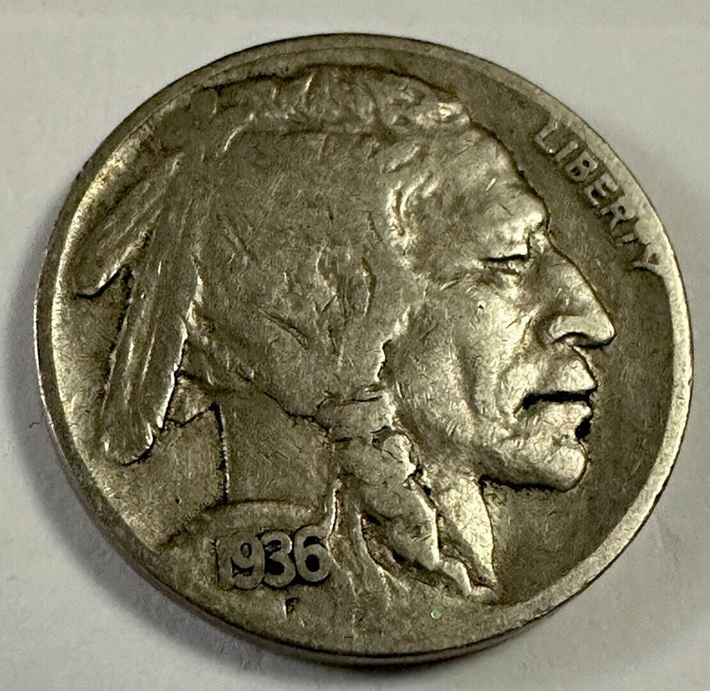 *1936 S BUFFALO NICKEL * NICE DETAIL *FULL DATE  & Clear Mint Mark # BN 1936-S#3
