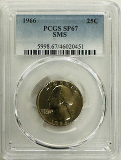 1966 Washington Quarter PCGS SP67 SMS (Special Strike) "Lowest Price On eBay" #2