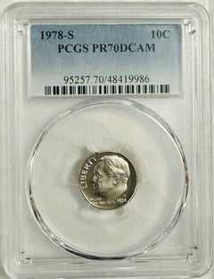 1978-S Roosevelt Dime PCGS Perfect PR70DCAM ( PCGS BOOK VALUE $25) Low Price