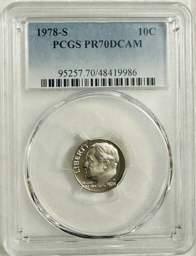 1978-S Roosevelt Dime PCGS Perfect PR70DCAM ( PCGS BOOK VALUE $25) Low Price