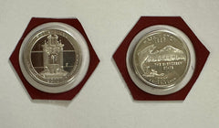 lot of 2 silver proof state quarters From US Mint Proof Set Lot # SPQ 02
