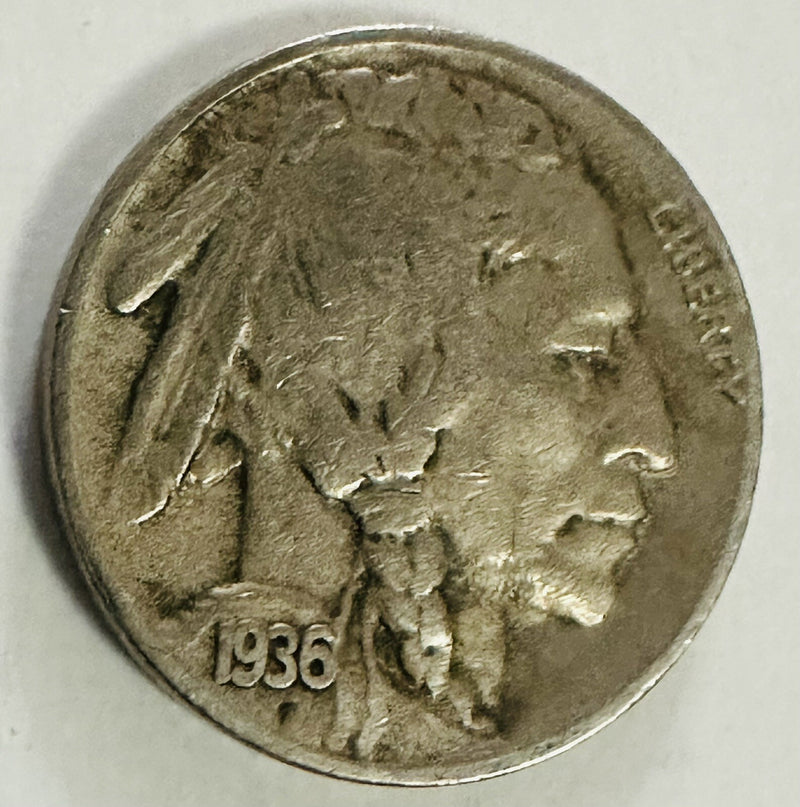1936 s buffalo nickel Fine With Almost Full Horn # BN 1936-S FAFH