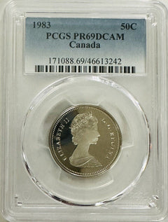 1983 Canada 50C PCGS PR69DCAM  RARE LOW POP "low Price" #02