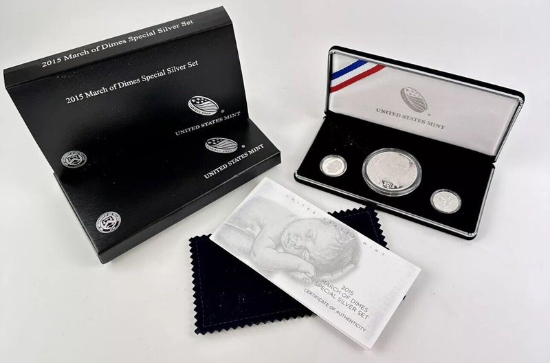 2015 March of Dimes Special Silver Set in Original Govt.  Packagaing & COA #04
