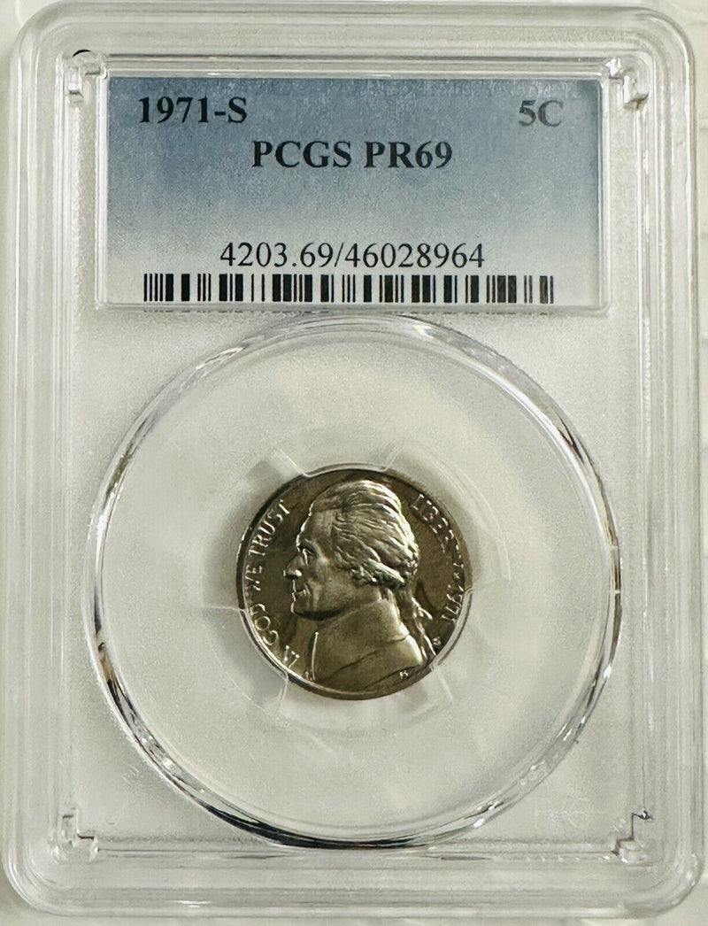 1971 S Jefferson Nickel PCGS PR69 5C # OA 72 (lowest Price On eBay)