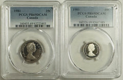 50% Off Extreme Sale Lot Of 2 Canadian 1981 Coins PR69DCAM For $9.99 (reg. $20)