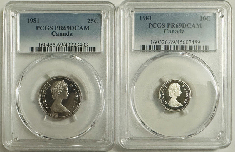 50% Off Extreme Sale Lot Of 2 Canadian 1981 Coins PR69DCAM For $9.99 (reg. $20)