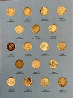 Lot Of 50 Silver Roosevelt Dimes Full Book (1946-1964) Rare Find