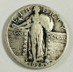 1929-S Standing Liberty Silver Quarter VF W/ Full Date & Mint Mark # 564-78